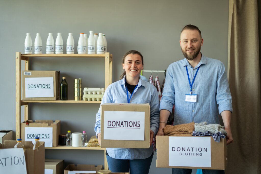 Volunteers collect donations during the onsite inspection of their 501c3 audit