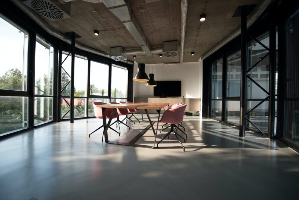 Empty conference room used for auditors performing an SEC audit at a company