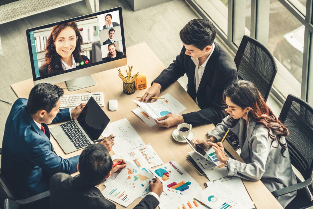 A video call between and auditor and their clients during a virtual audit