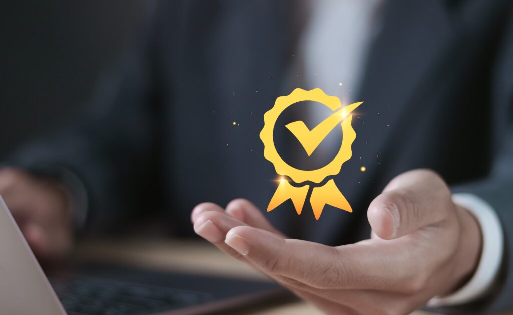 AICPA EBPAQC member firms symbolized by quality certification badge in hand.